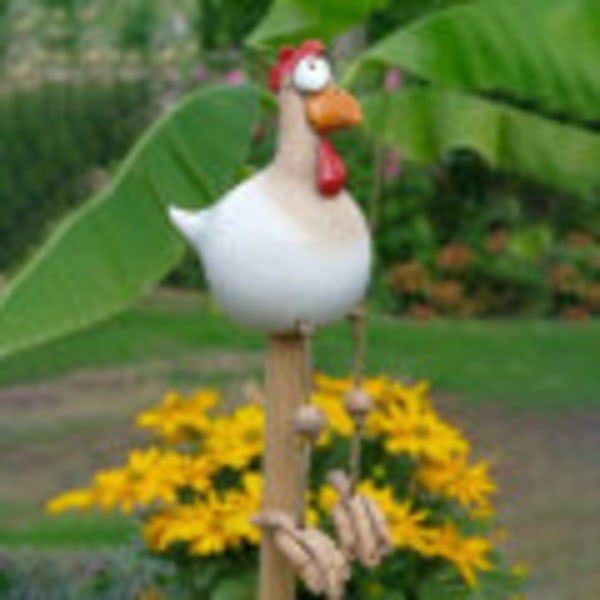 Keramik Kyckling Hilde Trädgårdsdekoration Djurfigur Trädgårdsplugg Keramisk figur Hantverksprydnad