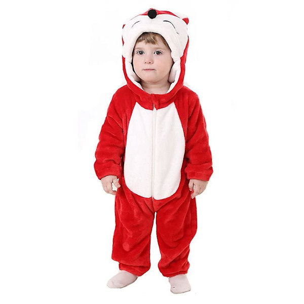 Reedca Dinosaur Kostume til Småbørn - Sød Hættetrøje Onesie Dyrekostume til Halloween Red fox 3-6 Months