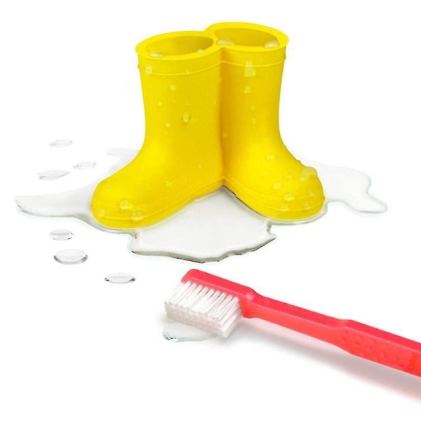 Mini Rain Boot Tandbørsteholder Tandbørstestativ Elastisk Beskyt Hold tør Yellow