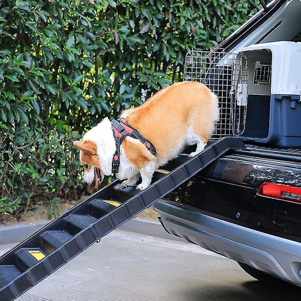 Svart hopfällbar portabel hundtrappa för husdjurstrappor