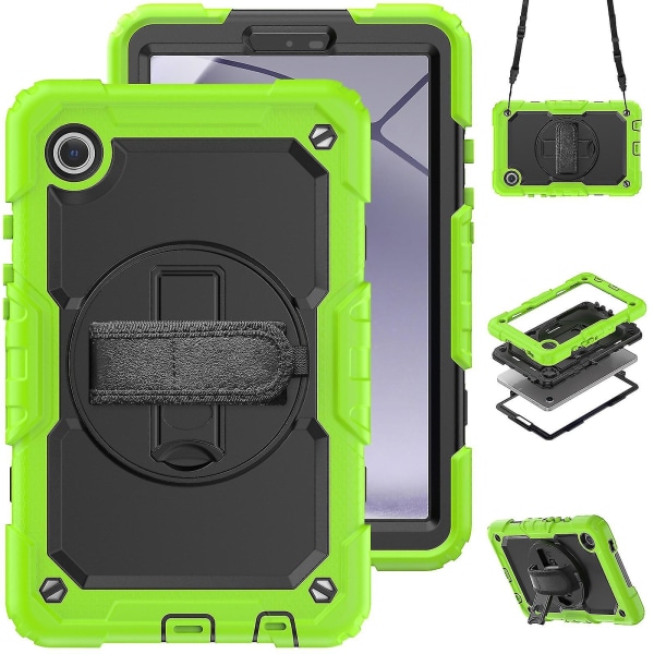 Case som är kompatibelt med Samsung Galaxy Tab A9 Yellow Green Black