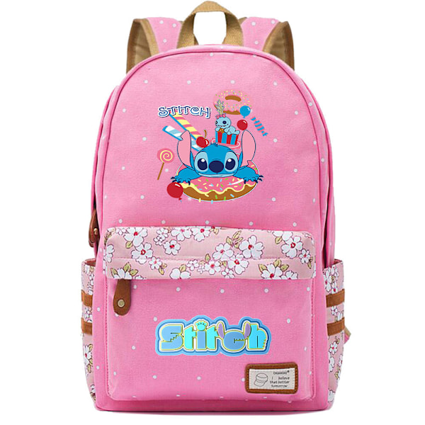 Lilo & Stitch -reppukassit naisille ja miehille - Koululaukku teineille - Canvas-kannettava tietokoneen reppu suurella kapasiteetilla - Reppu, jossa on anime-mochilas Blue 2