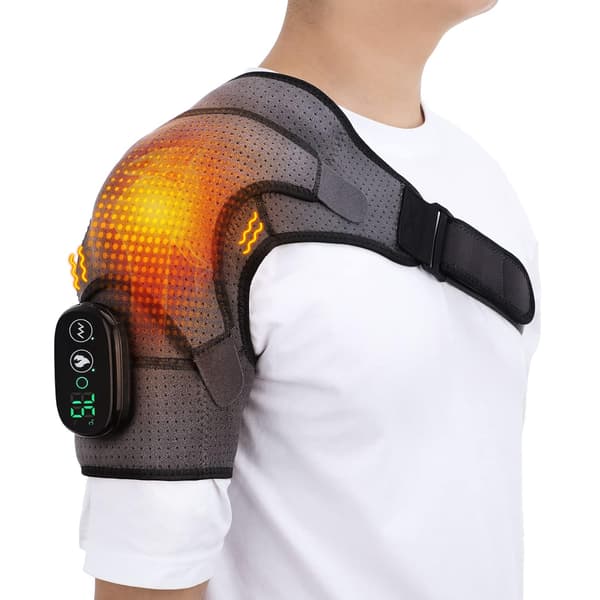 Heated Shoulder Pad with Vibration, Adjustable Electric Shoulder, ZQKLA