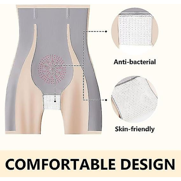 Høytaljede Bukse med Magekontroll, Kvinners Kroppformerende Fibergjenoppretting Formering Sømløs Høytaljede Mage Kroppsshapewear Khaki 1pcs XL