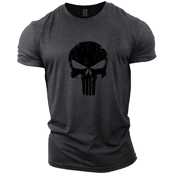 Punisher Skull Bodybuilding Top Gray L