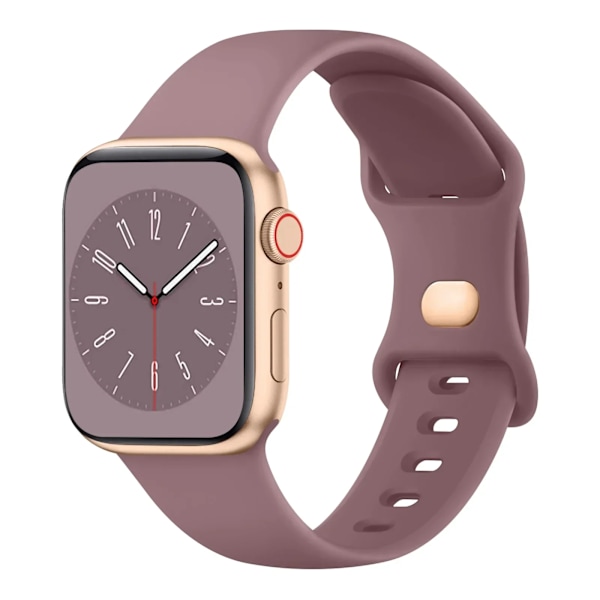 Pehmeä silikoniranneke, yhteensopiva Apple Watch 8 7 6 5 4 3 SE -rannekkeen kanssa, yhteensopiva IWatch Ultra 49mm 45mm 41mm 40mm 44mm 38mm 42mm -kellon kanssa Smoky purple