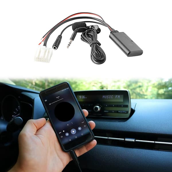Bil Bluetooth 5.0 Aux Kabel Mikrofon Håndsfritt Mobiltelefon Gratis Samtaleadapter For Mazda 2 3 5