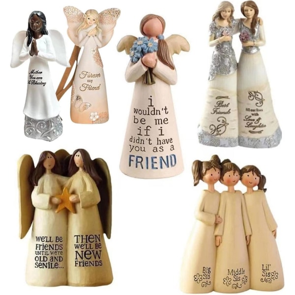 Friendship Angel Statue, Angel of Friendship Figurine, Willow Tree Friendship, Sisters Lettering Skulpturdekorasjoner A