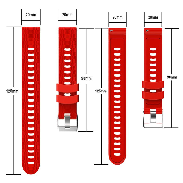 2 kpl Garmin Vivoactive 3 silikoniranneke Ranneke Garminille red