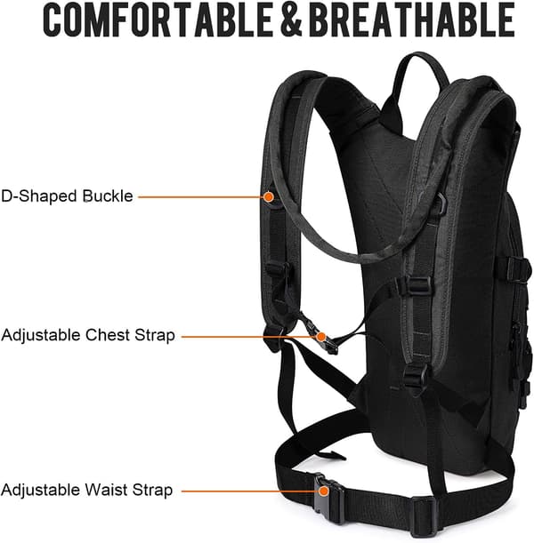 Hydration Backpack Tactical Backpack with 3L Hydration Bladder for Hiking, Cycling, Running, Walking and Climbing