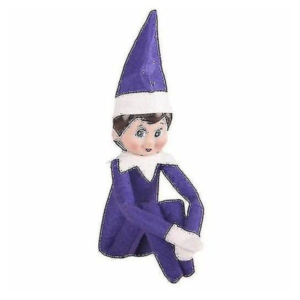 Tomten på hyllan Pojke Flicka Figur Julnyhet Plyschdockor Toy Xmas Gift_a purple