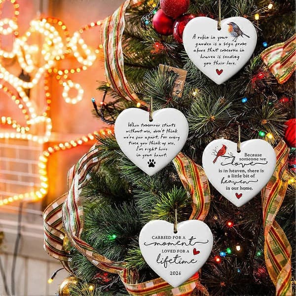 Jule Mockingbird Hjerte Akryl Ornament, Robin Julepynt, Mindegave BROWN