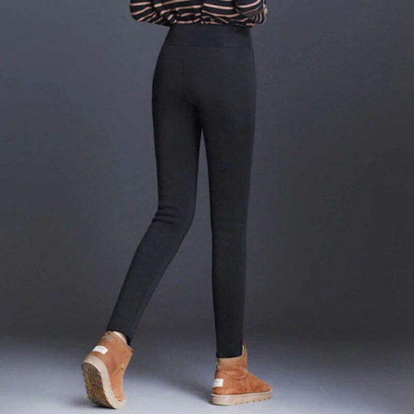 Fleece-vuoratut leggings Talvi leggings MUSTA y Musta Black L