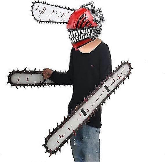Anime Chainsaw Man Maske med Håndsag