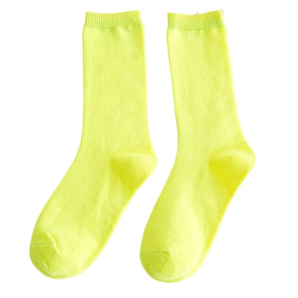 Fargerike sokker tynne bomullssokker Myk pustende høyelastisk sokk for voksent barn Fluorescein Adult