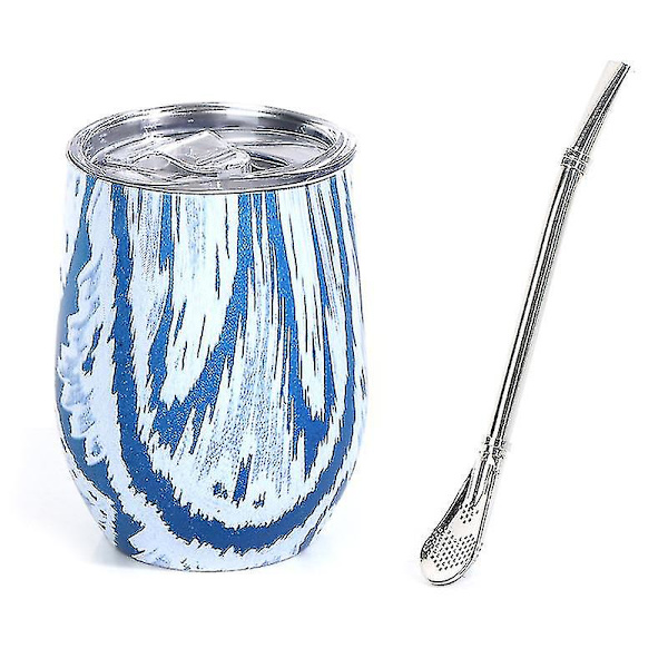 Modern Mate-kopp och Bombilla Yerba Mate-kopp Dubbelväggig Rostfritt Stål Swig N2