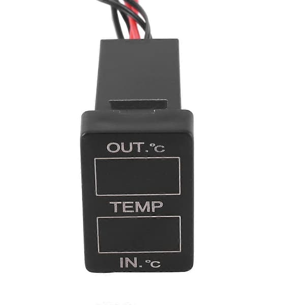 Bil Interiør og Eksteriør Temperatur Display Dobbelt Temperatursensor til Yaris 33X22.5Mm Black