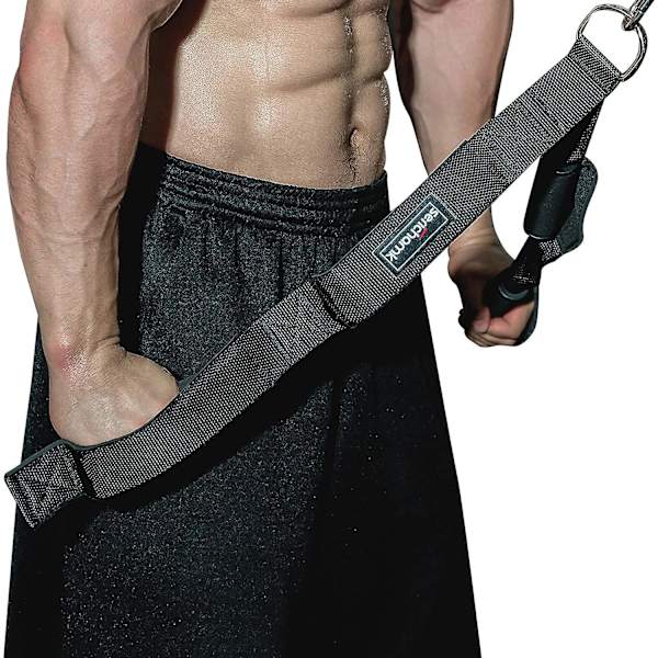 Triceps Tauverkabeltilbehør for Treningssenter med 2 Håndtak Innebygd i 1 Stropp, Lang Tauverkabeltilbehør Større Bevegelsesområde, Triceps Pull Down Tauverk for Facepull Style 2