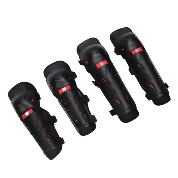 4 pcs Knee & Elbow Pads with Luminous Function - Protective Set for Outdoor Cycling & Off-road - Red