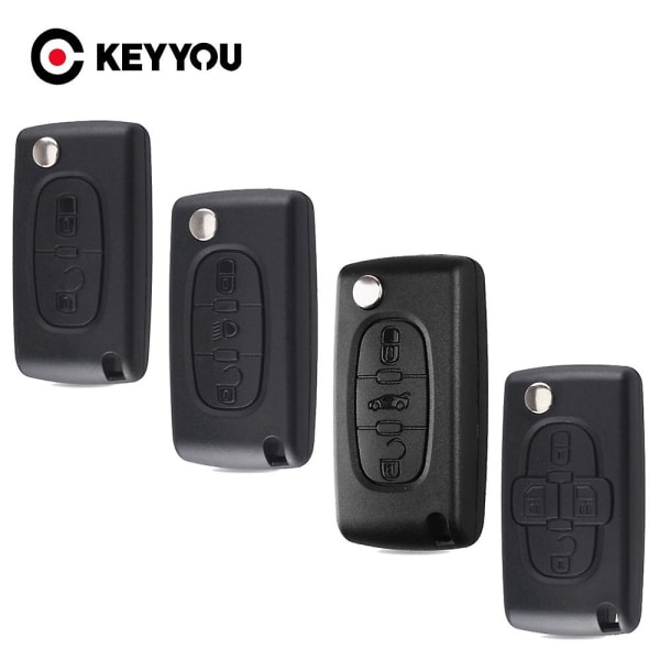 Erstatningsnøkkelskall Flip for Fiat Scudo Ulysse Passform Lancia Phedra Hu83/va2 Blad Ce0523 Ce0536 2/3/4 Knapper Fob Etui 2 Buttons VA2 CE0523