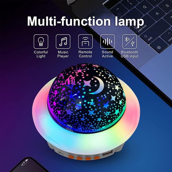 Bluetooth Starry Sky Projector Kids Night Light LED Rotatable