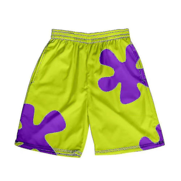 Spongebob Squarepants, Pie Star, Samat Shortsit, Kesäiset Rentoutumishousut, Miesten Ja Naisten Rantahousut 2XL