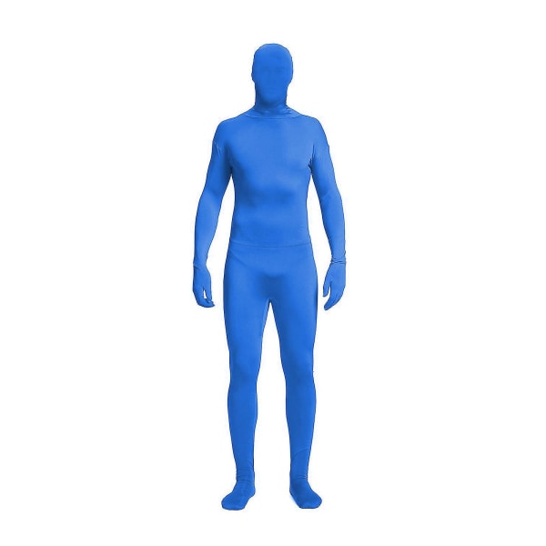 Kokovartalopuku, kokovartalovalokuvaus Chroma Key Bodysuit Stretch-asu valokuvavideo-erikoistehostefestivaalin cosplaylle Blue 170CM