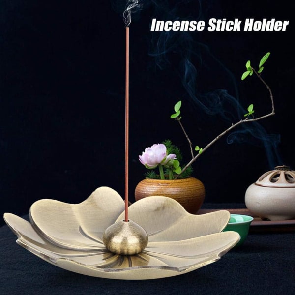 Mini rökelsepinnar hållare ren koppar blomma rökelsekartråd tråd rökelse dekoration för hemmet (#1)