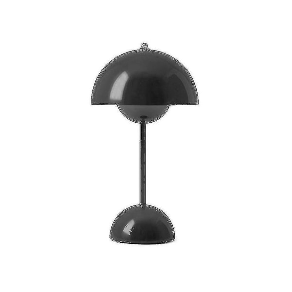 Nordisk Uppladdningsbar Blomsterbordlampa Sängbordsslampa Svamp Sovrumsbord Dekoration Natt Black