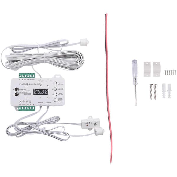 Bevægelsessensor LED Trappe Pixel Lys Controller RGB LED Controller med Dagslyssensor Trappebelysning