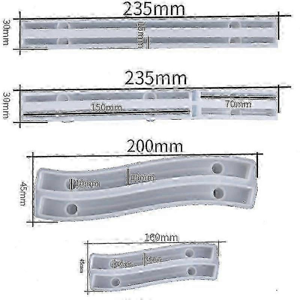 Handle Molds for Resin Casting, Silicone Tray Handle Molds (4 Pcs)