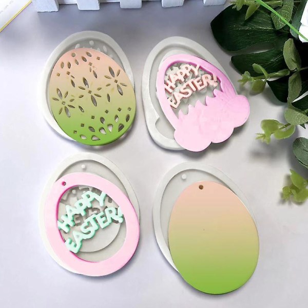 Adorable Easter Egg Shape Cake Mold Elastic Heat-resistant Silicone Chocolate Mold for Home