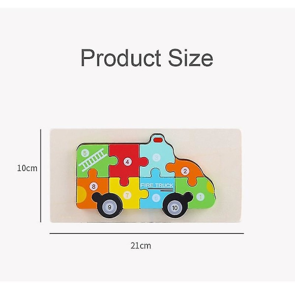 3D Träpussel Barnens Utbildningsspel Bil, Djur Nummermatchning Utbildningsspel-(båt)