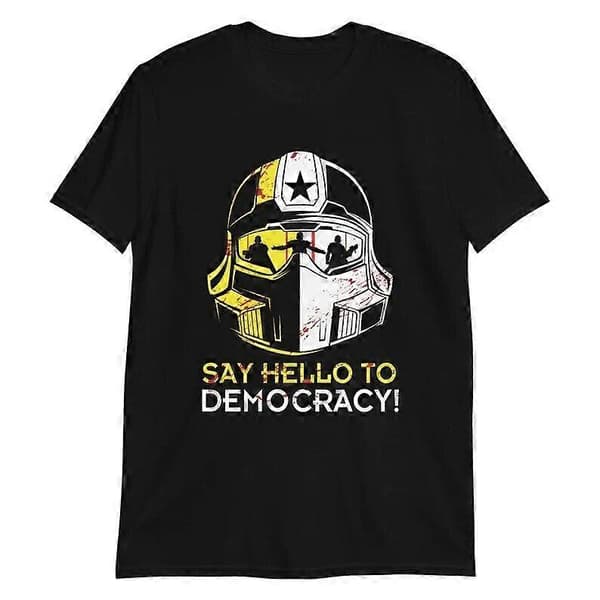 Helldivers 2 t-shirt, Sig goddag til DEMOKRATI, helldivers tee TXU07 L