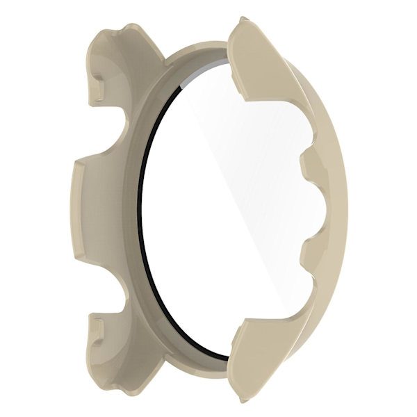 Skyddande skal för Garmin Forerunner 255 - Hård PC med härdat glas för att skydda mot repor och fall Ivory White