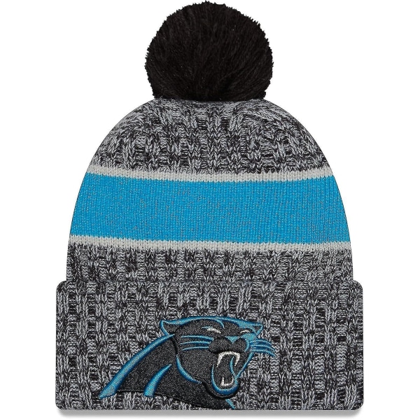 NFL Sideline Sport Strikket Hat Amerikansk Fodbold 2023/2024 Vinterhat Med Poms En Størrelse Alle Hold SportKnit Panther-Black31941