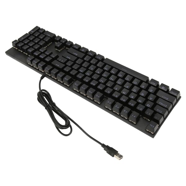Full Size Mechanical Keyboard 104 Keys USB Wired Gaming Keyboard with Numeric Keypad Red Switch for Windows Black