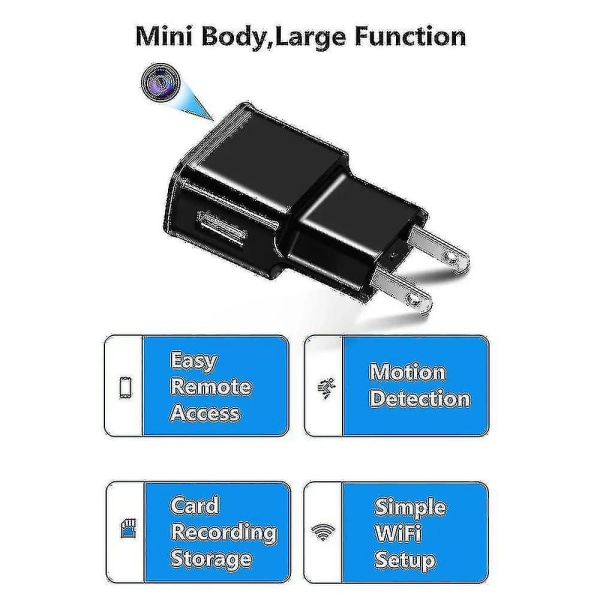 Laturi Valvontakamerat 1080p Wifi USB Action Turvakamera Kannettava Piilotettu Langaton Mini Plug Videonauhuri