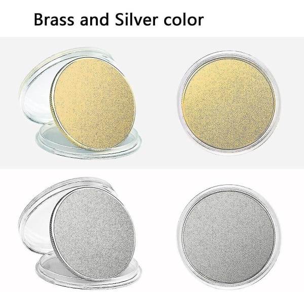 10 stk Blanke Mynter for Gravering, 40 mm i Diameter med Akrylbeskyttelsesboks (messing)