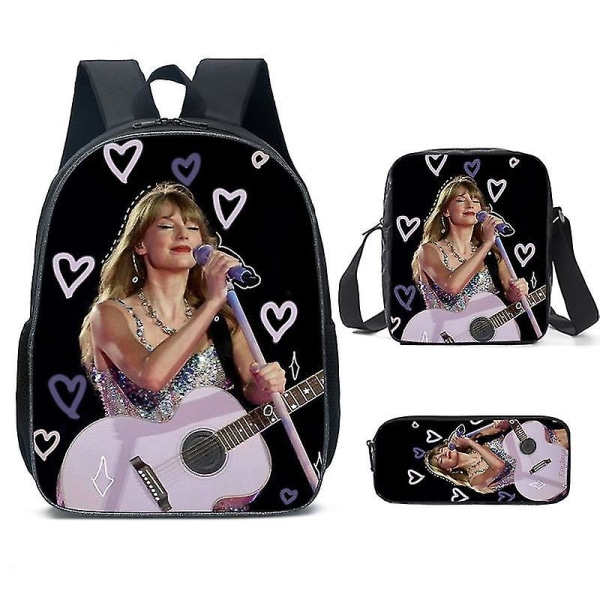 Taylor Swift rygsæk, primær og sekundær skoletaske Børn skuldertaske med messenger taske Penalhus Swiftie Fans gave P