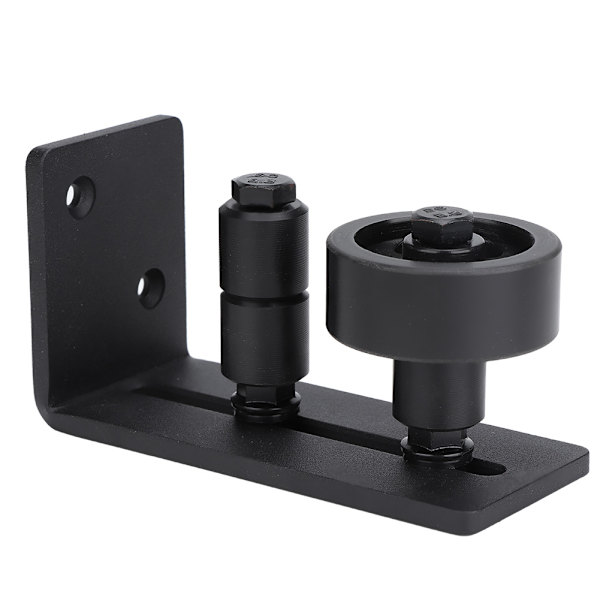 Adjustable Carbon Steel Floor Guide for Sliding Barn Door - Double Roller with a Small Roller