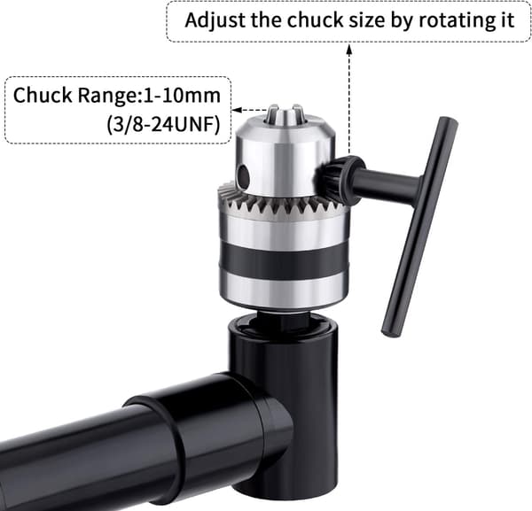 Sunflower 90 Degree Right Angle Adapter - 8mm Hex Shank Electric