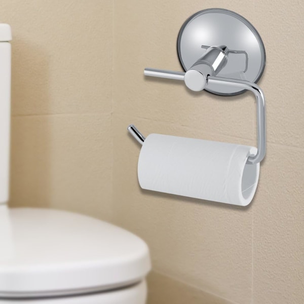 Modern toalettpappershållare i rostfritt stål Dispenser Stark vakuumsugkopp Toalettpappershållare Löstagbart fäste