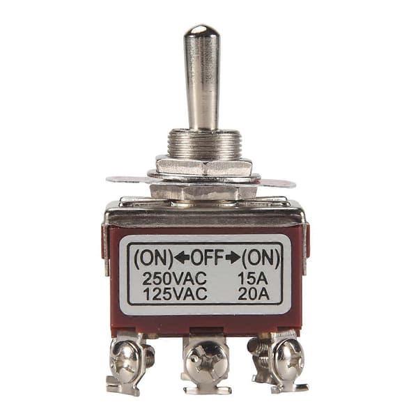 AC 250V/15A 125V/20A 3-posisjons DPDT Momentan Vippebryter