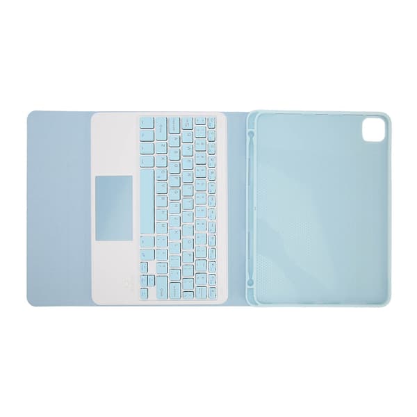 Keyboard with Touchpad, Magnetic Auto Sleep Function, Stand, Pen Holder, Wireless Keyboard for IOS Tablet Pro 11 inch Air 4 5 Blue