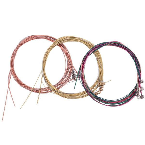 3 Sett Gitarstrenger Erstatning Stålstreng For Akustisk Gitar (1 Sett, 1 Kobbersett Og 1 Multi