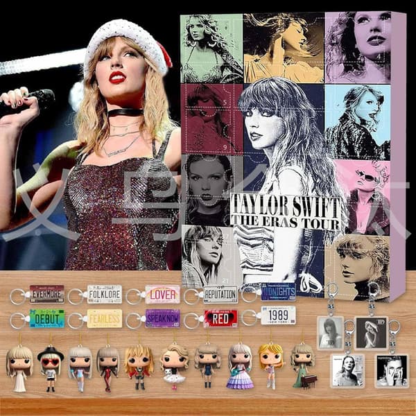 Ny Taylor Swift julekalender med 24 dukker og nøgleringe - Surprise Blind Box Taylor 2 Taylor 2 Three-dimensional [doll]