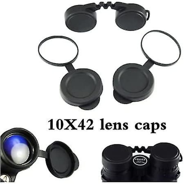 10x42 gummilinsedeksler for kikkert + regnbeskyttelse, objektive optikkbeskyttelsesdeksler