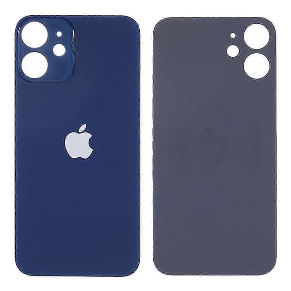 Batterilucka för iPhone 12, reparationsdel (Stort Hål) - Svart Blue