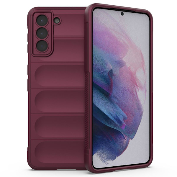 Robust baksida mobilfodral för Samsung Galaxy S21+ 5g - Stötsäker, mjuk TPU, skyddande Wine Red